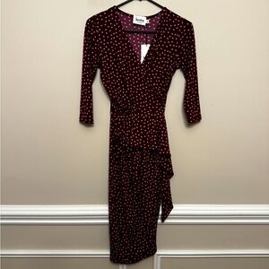 Leota Purple/Pink Polka Dot Dress XS NWT